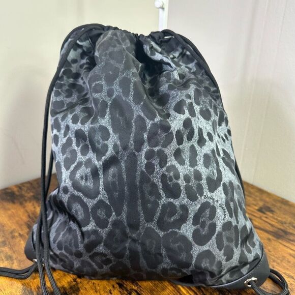 Dolce & Gabbana Leopard Animal Print Nylon Knapsack Backpack Drawstring - Picture 1 of 16